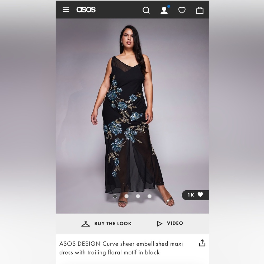 ASOS Black Dress with Gold and Blue Details